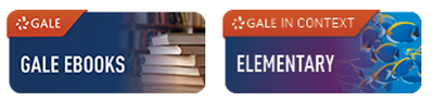 Screenshot of Gale Ebooks and Gale In Context: Elementary database buttons or icons